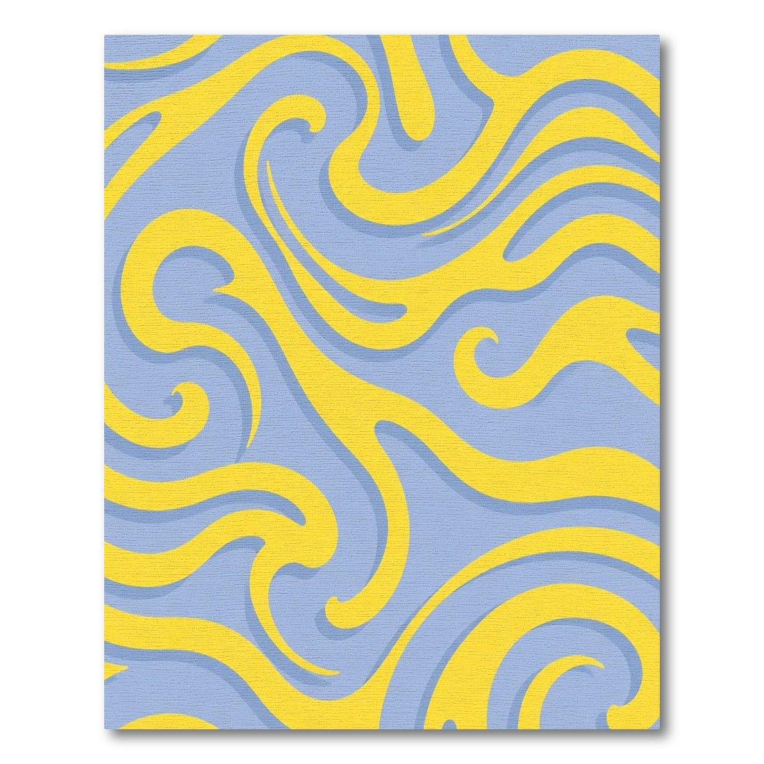 Yellow Swoosh Swirl Lavender Rug