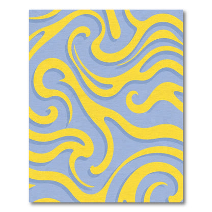 Yellow Swoosh Swirl Lavender Rug
