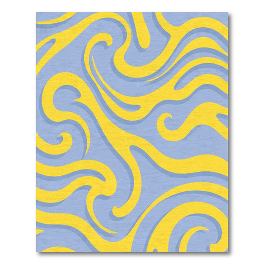Yellow Swoosh Swirl Lavender Rug