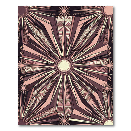 Celestial Geometric Sunburst Ochre Black Rug