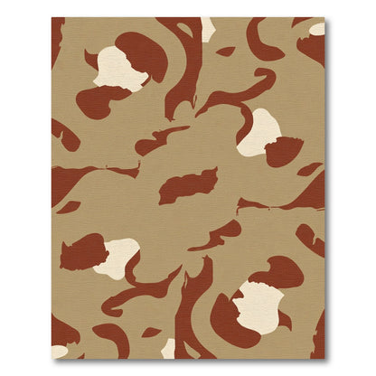 Brown Beige Abstract Camouflage Blend Rug