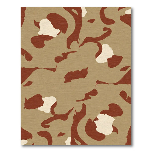 Brown Beige Abstract Camouflage Blend Rug
