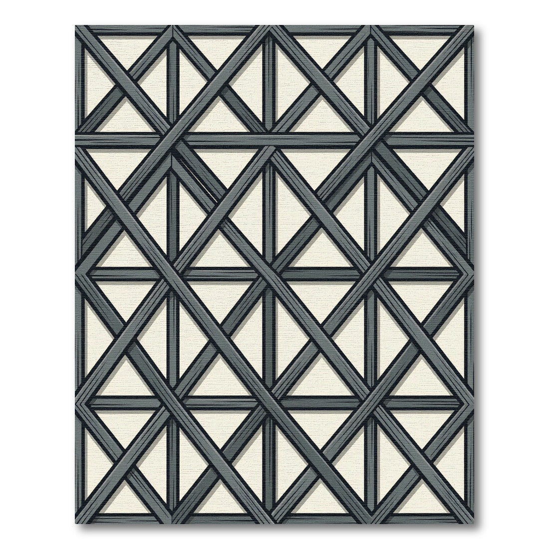Charcoal Lattice Trellis Geometric Rug