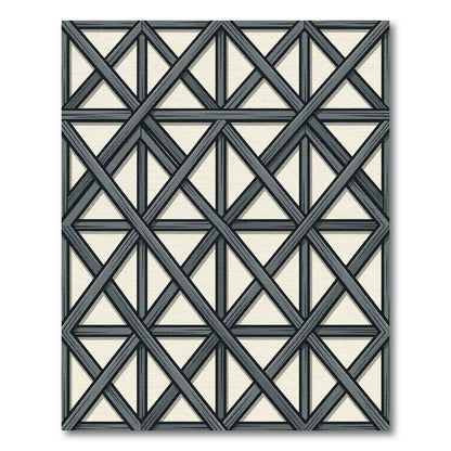 Charcoal Lattice Trellis Geometric Rug