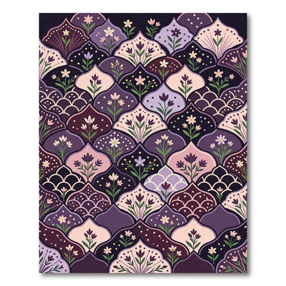 Purple Blossom Overlapping Arch Rug
