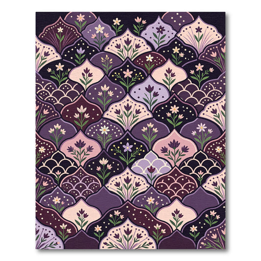Purple Blossom Overlapping Arch Rug