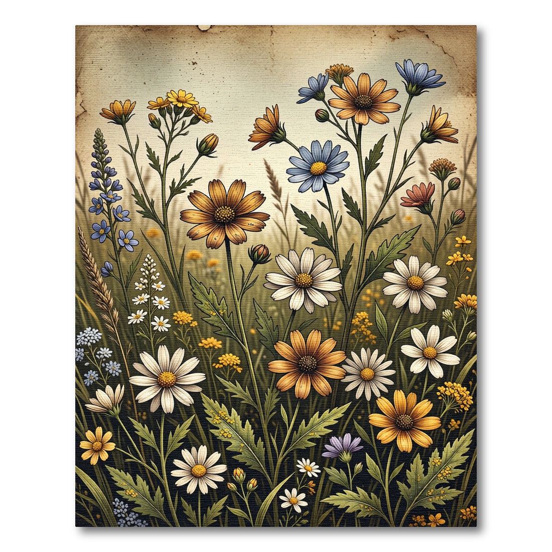Vibrant Wildflower Meadow Arrangement Rug