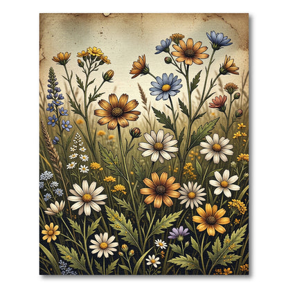 Vibrant Wildflower Meadow Arrangement Rug