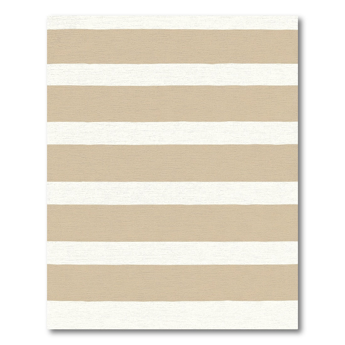 Earthy Taupe White Striped Rug