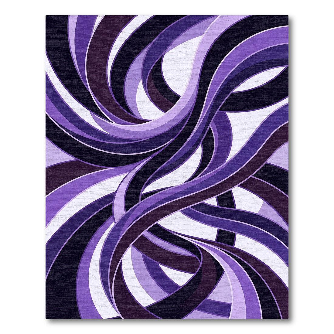 Modern Abstract Purple Flowing Wave Rug