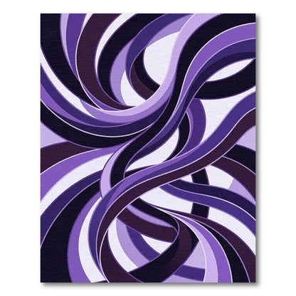 Modern Abstract Purple Flowing Wave Rug