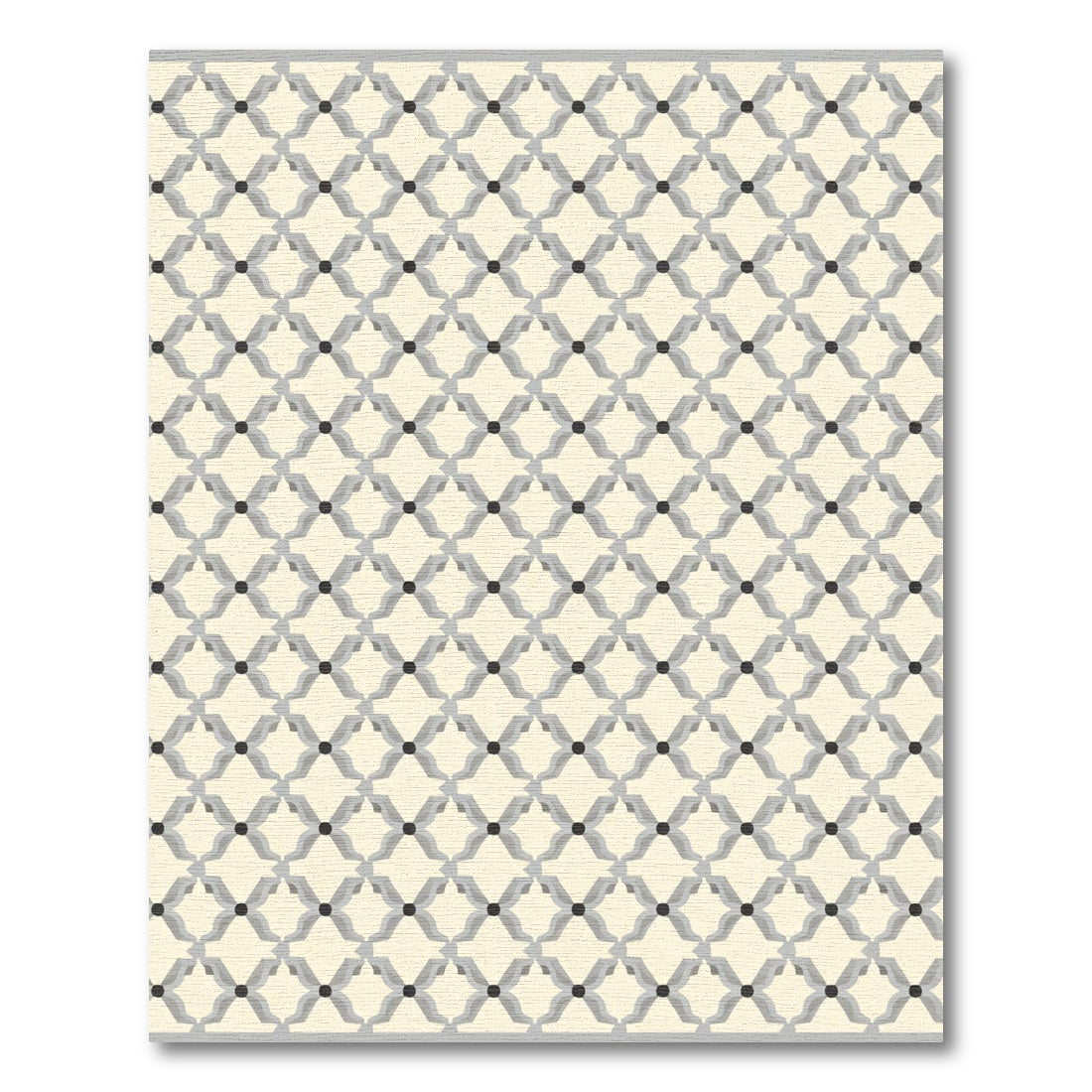 Cream And Gray Geometric Lattice Rug