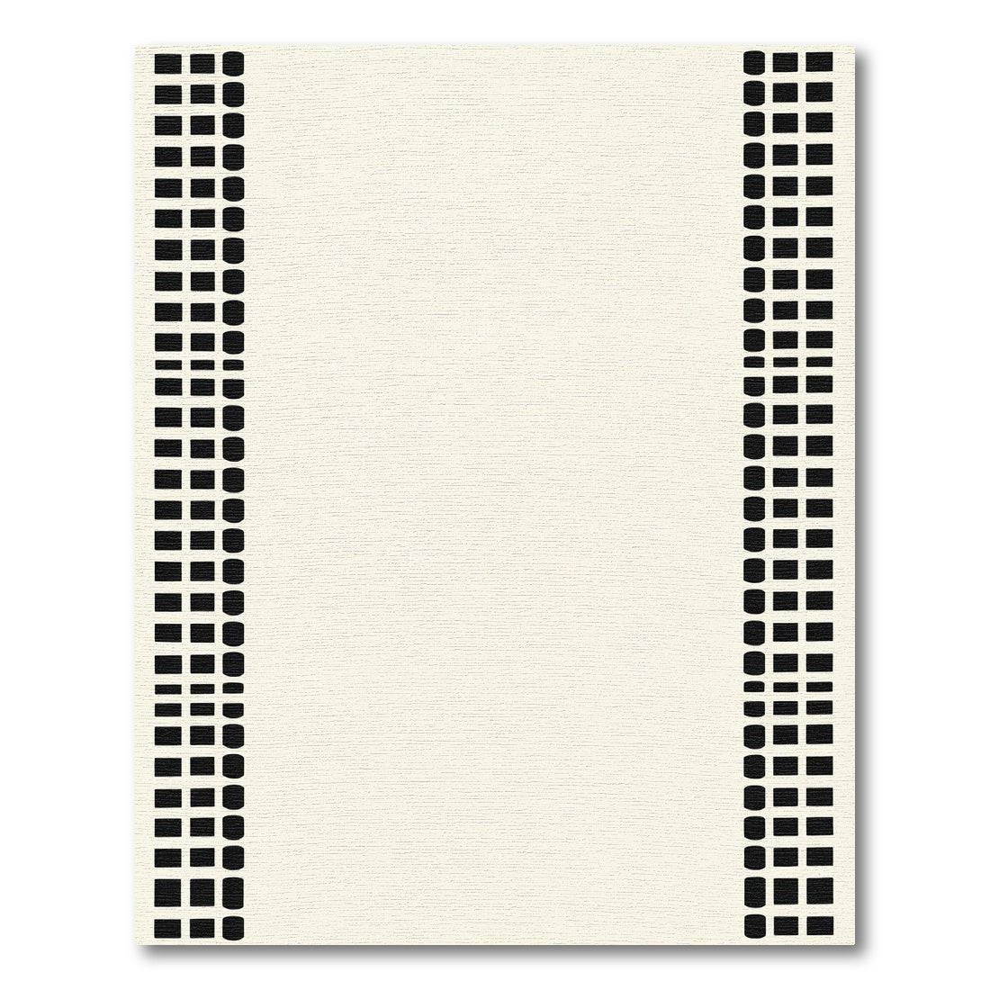Black Rectangular Grid Vertical Stripes Rug