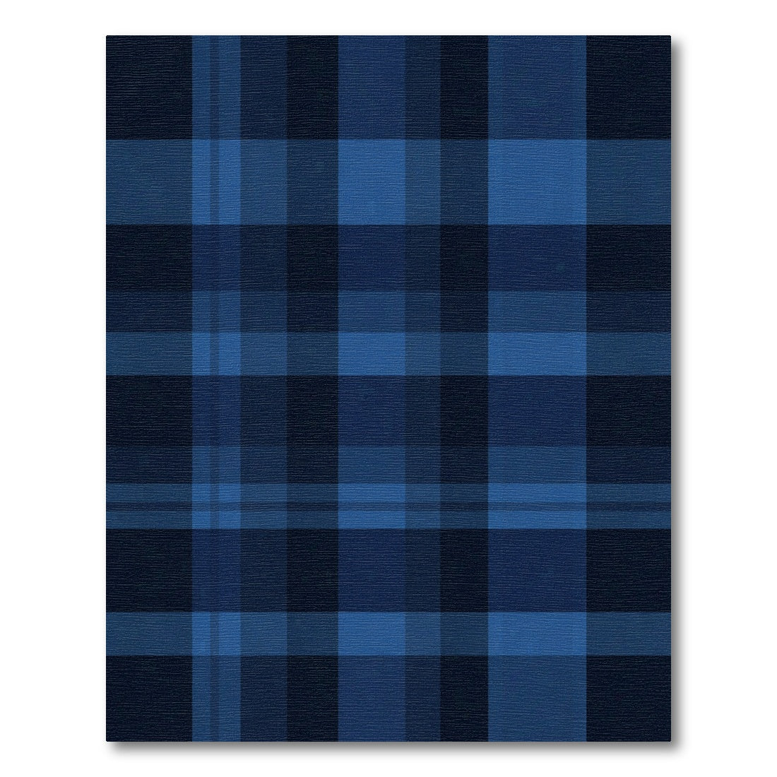 Deep Blue Tartan Plaid Rug