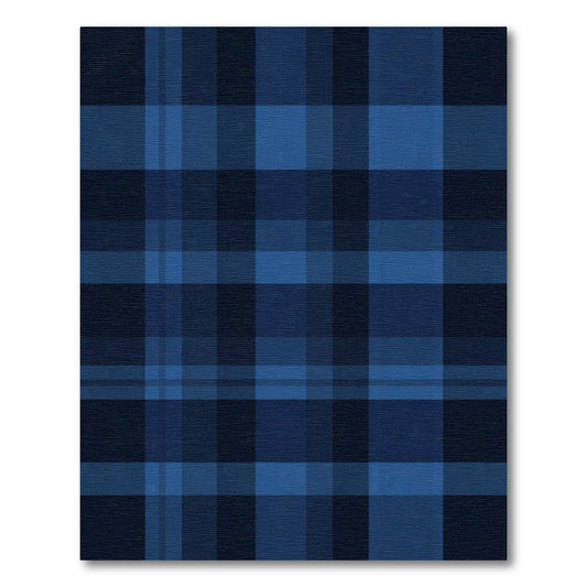 Deep Blue Tartan Plaid Rug