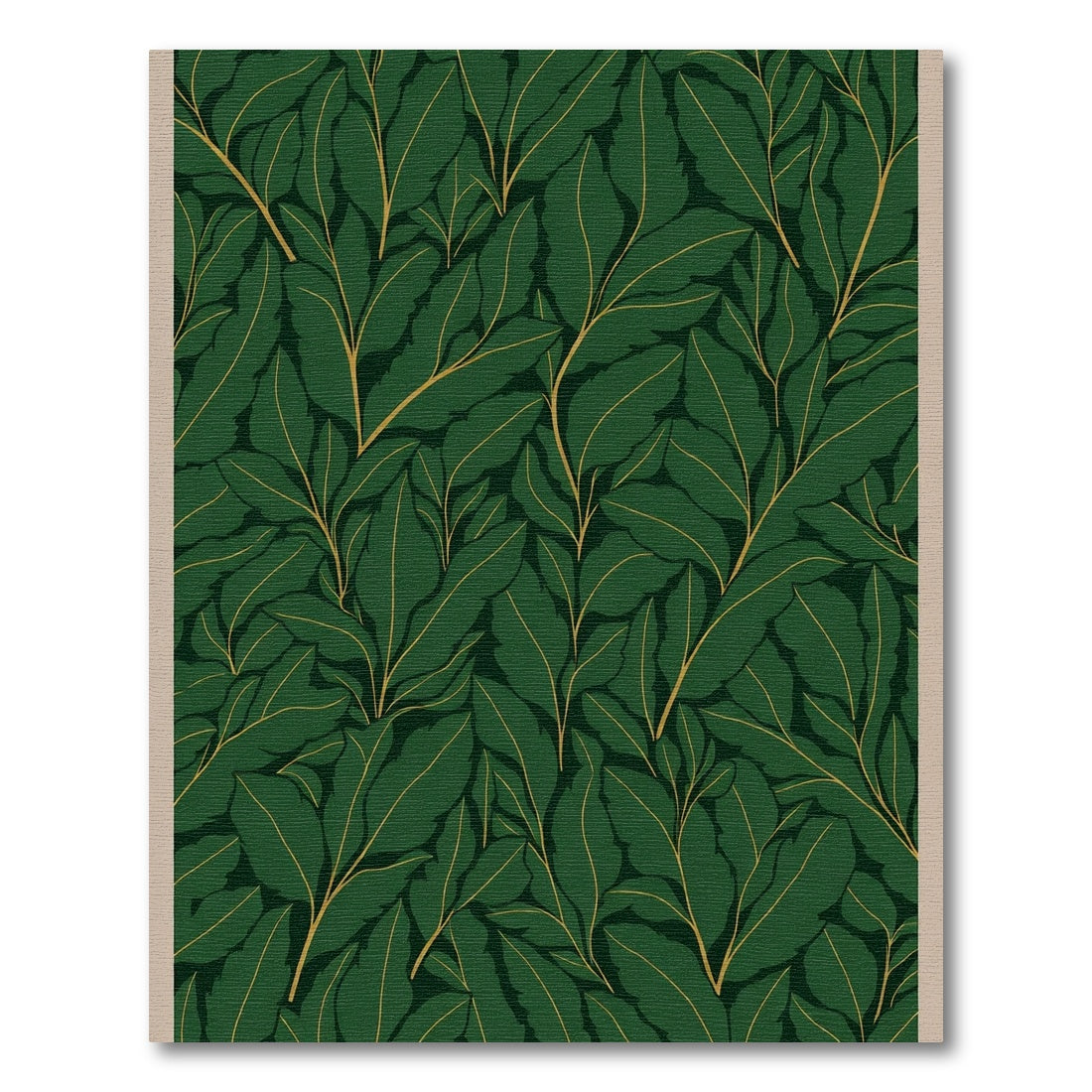 Deep Emerald Green Leafy Branches Rug