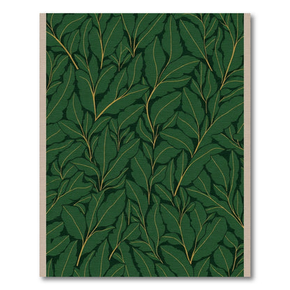 Deep Emerald Green Leafy Branches Rug