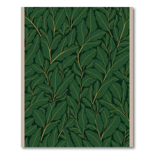 Deep Emerald Green Leafy Branches Rug