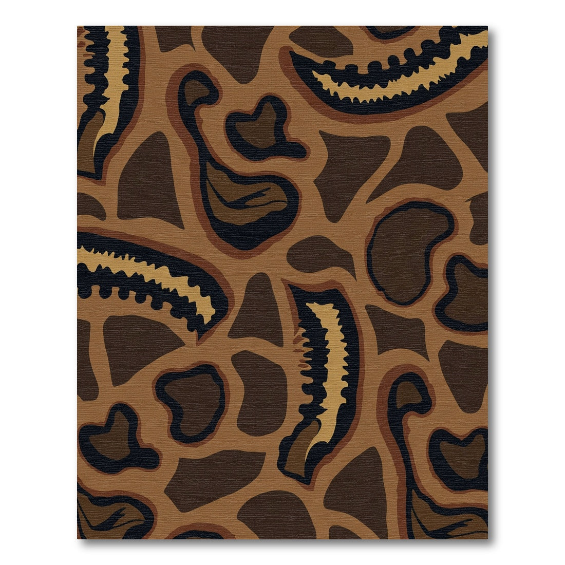 Earthy Brown Abstract Organic Shapes Rug
