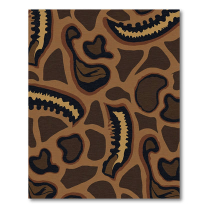 Earthy Brown Abstract Organic Shapes Rug