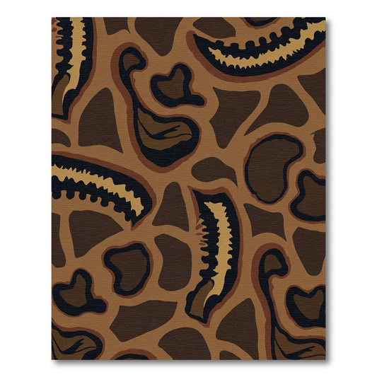Earthy Brown Abstract Organic Shapes Rug