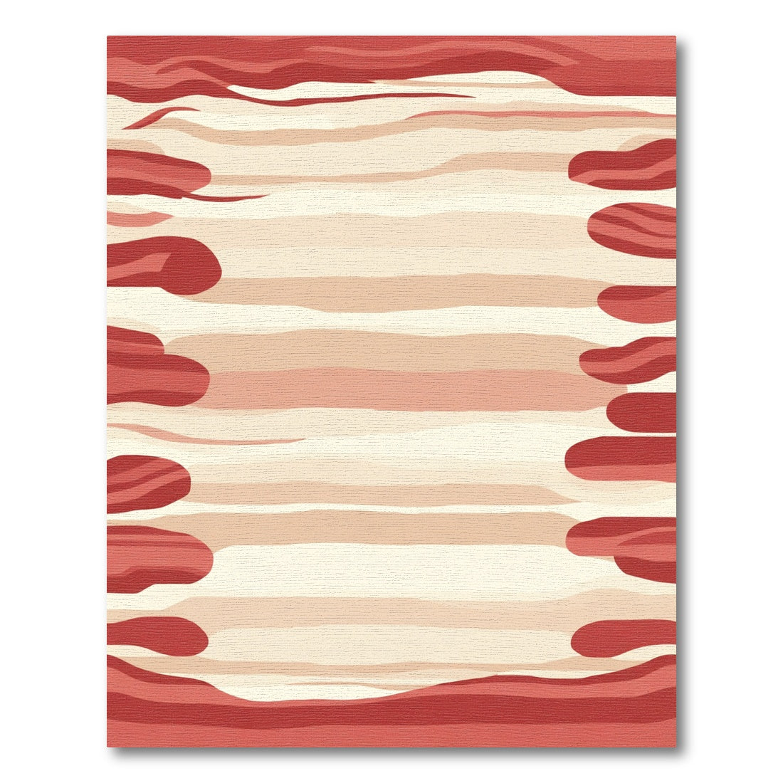 Crimson Cream Abstract Stripe Rug
