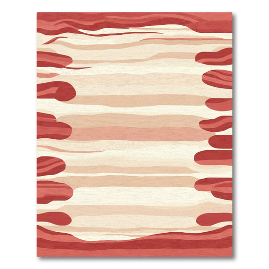 Crimson Cream Abstract Stripe Rug