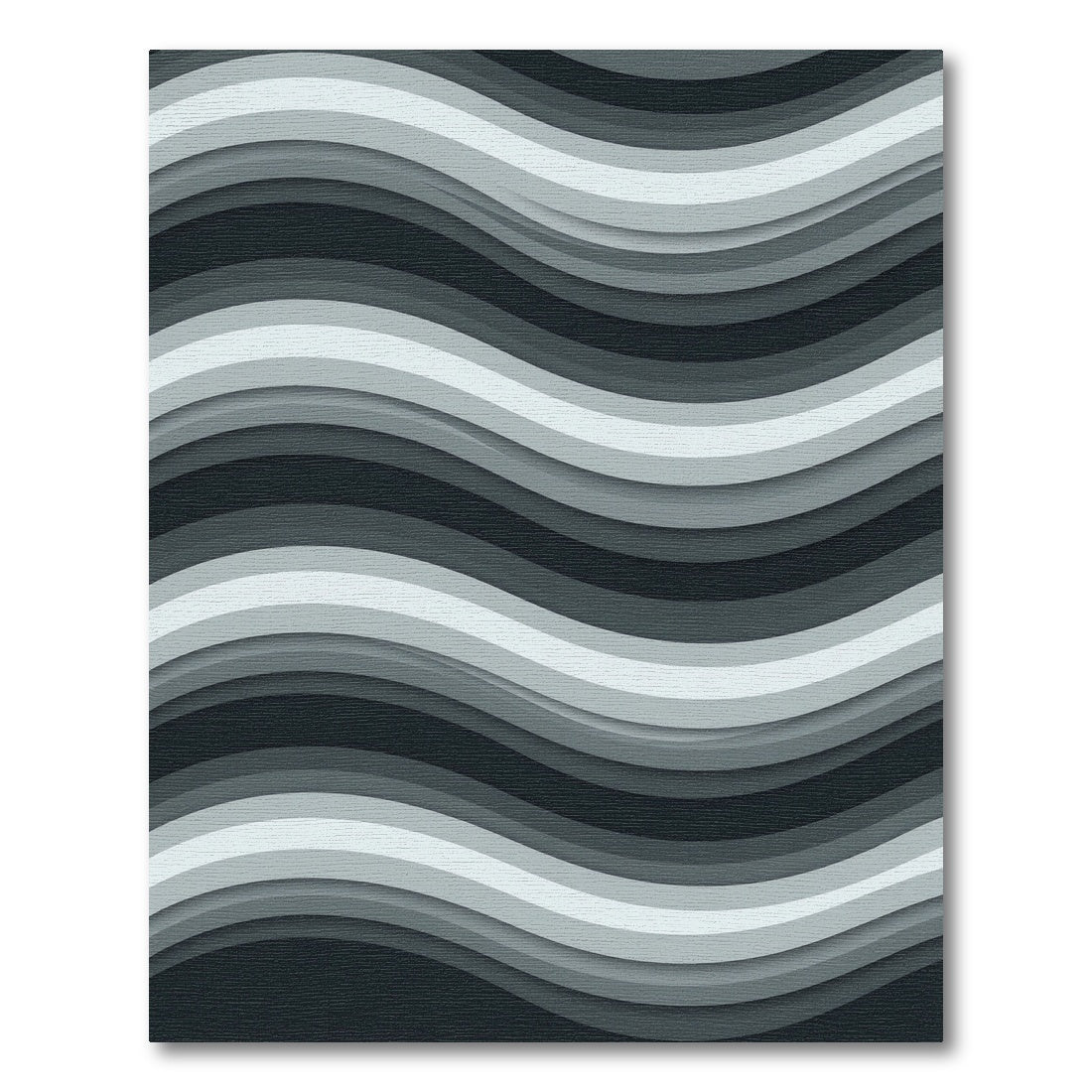 Monochromatic Gray Layered Wave Rug