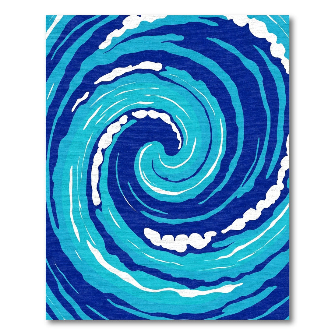 Ocean Blue Swirling Wave Rug