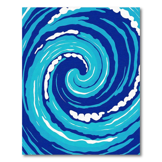 Ocean Blue Swirling Wave Rug