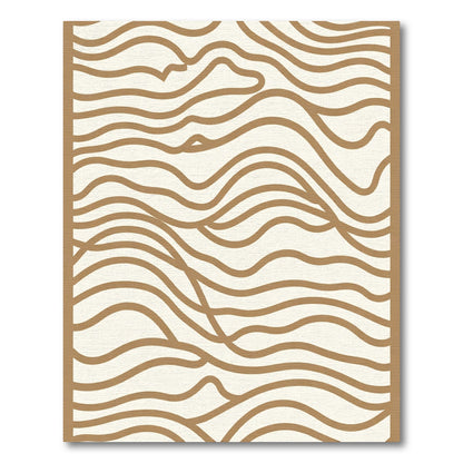 Earthy Brown Wavy Lines Area Rug