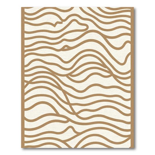 Earthy Brown Wavy Lines Area Rug