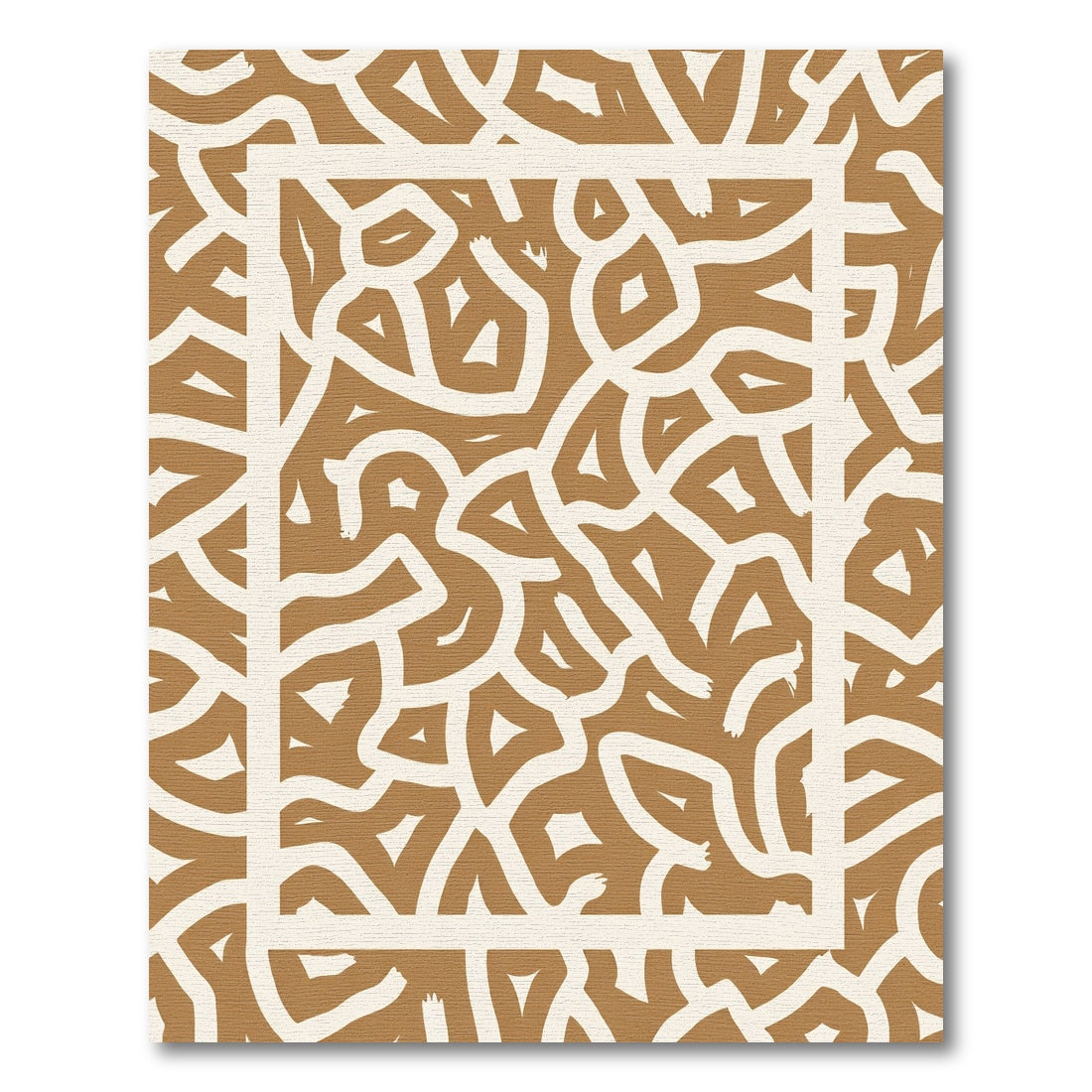Earthy Tones Abstract Organic Lines Rug