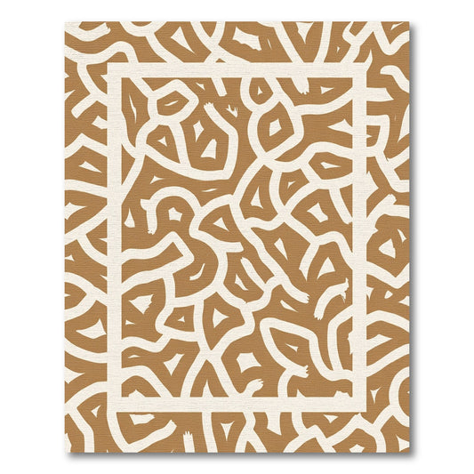 Earthy Tones Abstract Organic Lines Rug