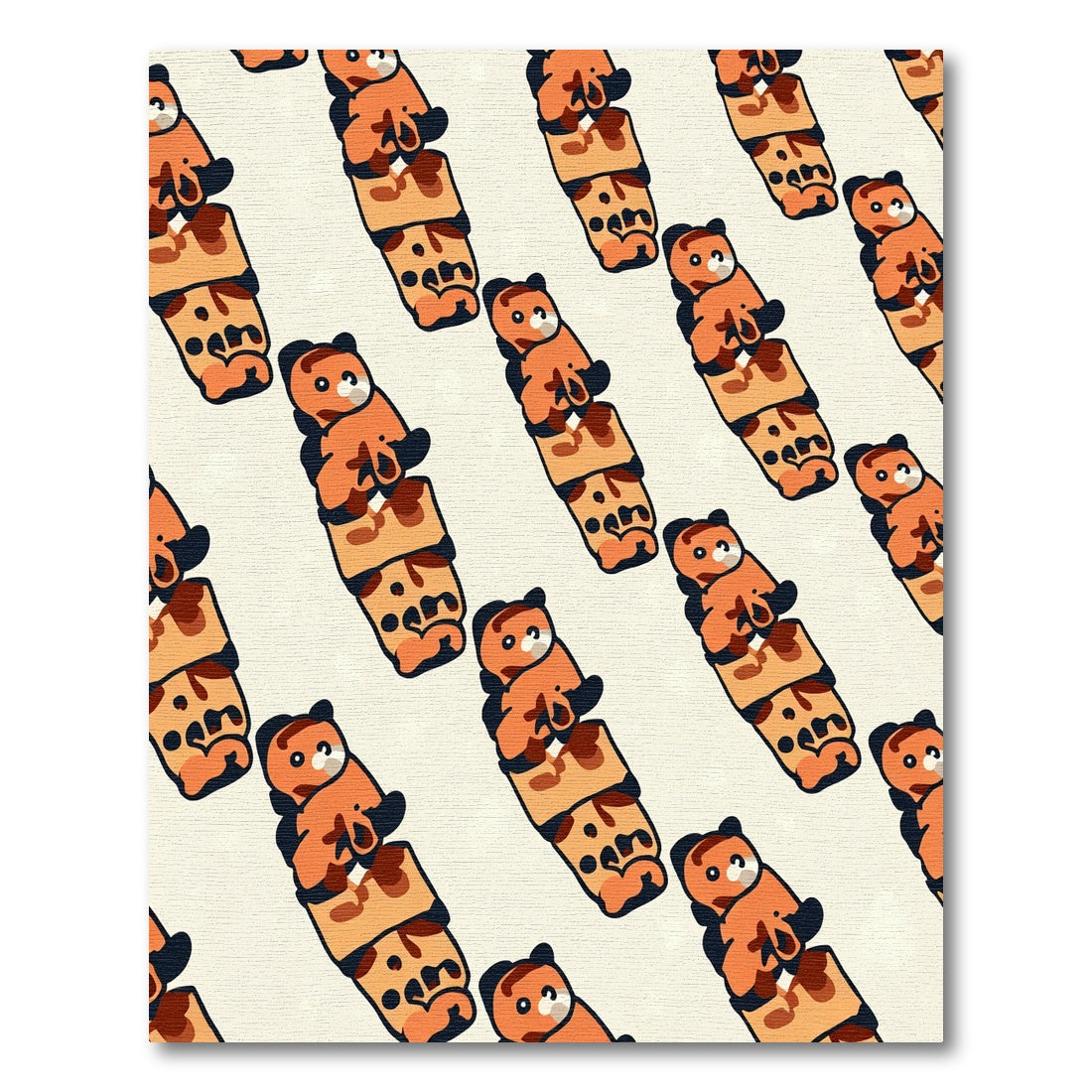Adorable Orange Bear Gummy Friends Rug