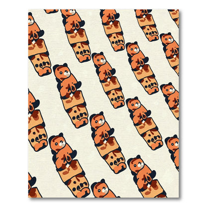 Adorable Orange Bear Gummy Friends Rug