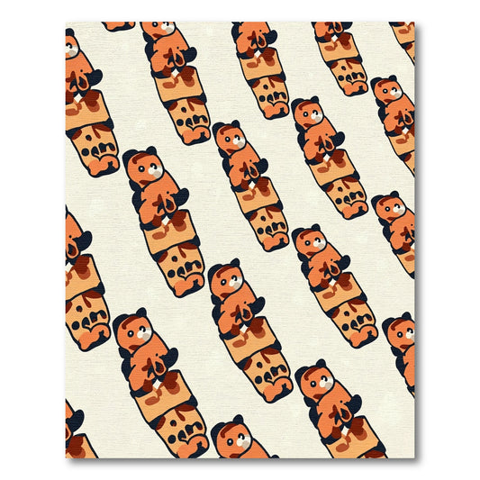 Adorable Orange Bear Gummy Friends Rug