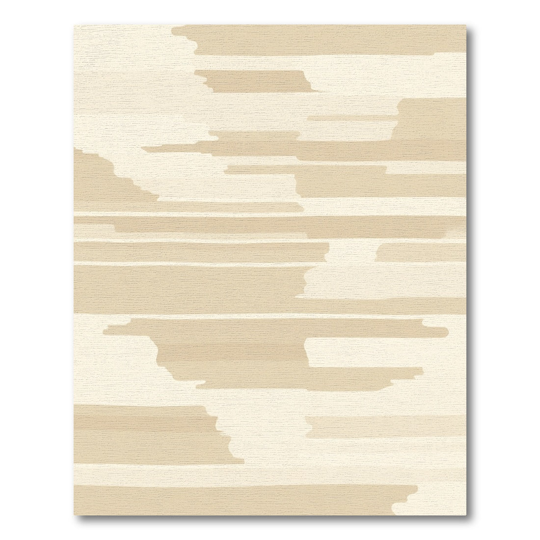 Soft Beige Brushstroke Horizontal Lines Rug
