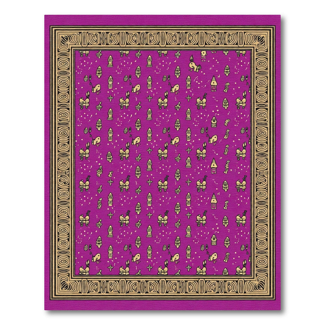 Purple Whimsical Carousel Horse Scatter Rug