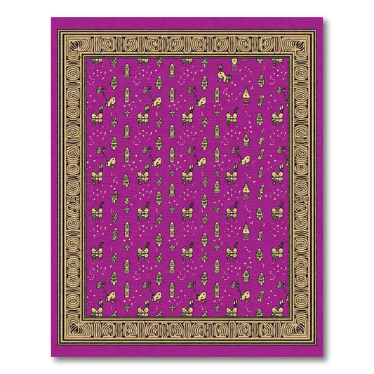 Purple Whimsical Carousel Horse Scatter Rug
