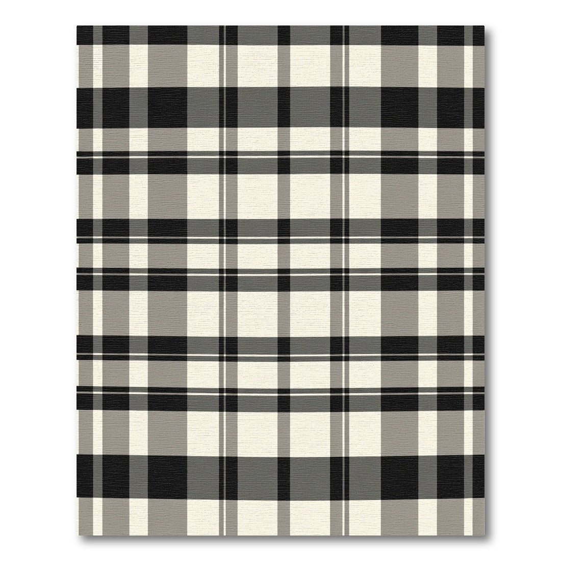 Classic Black White Beige Plaid Rug