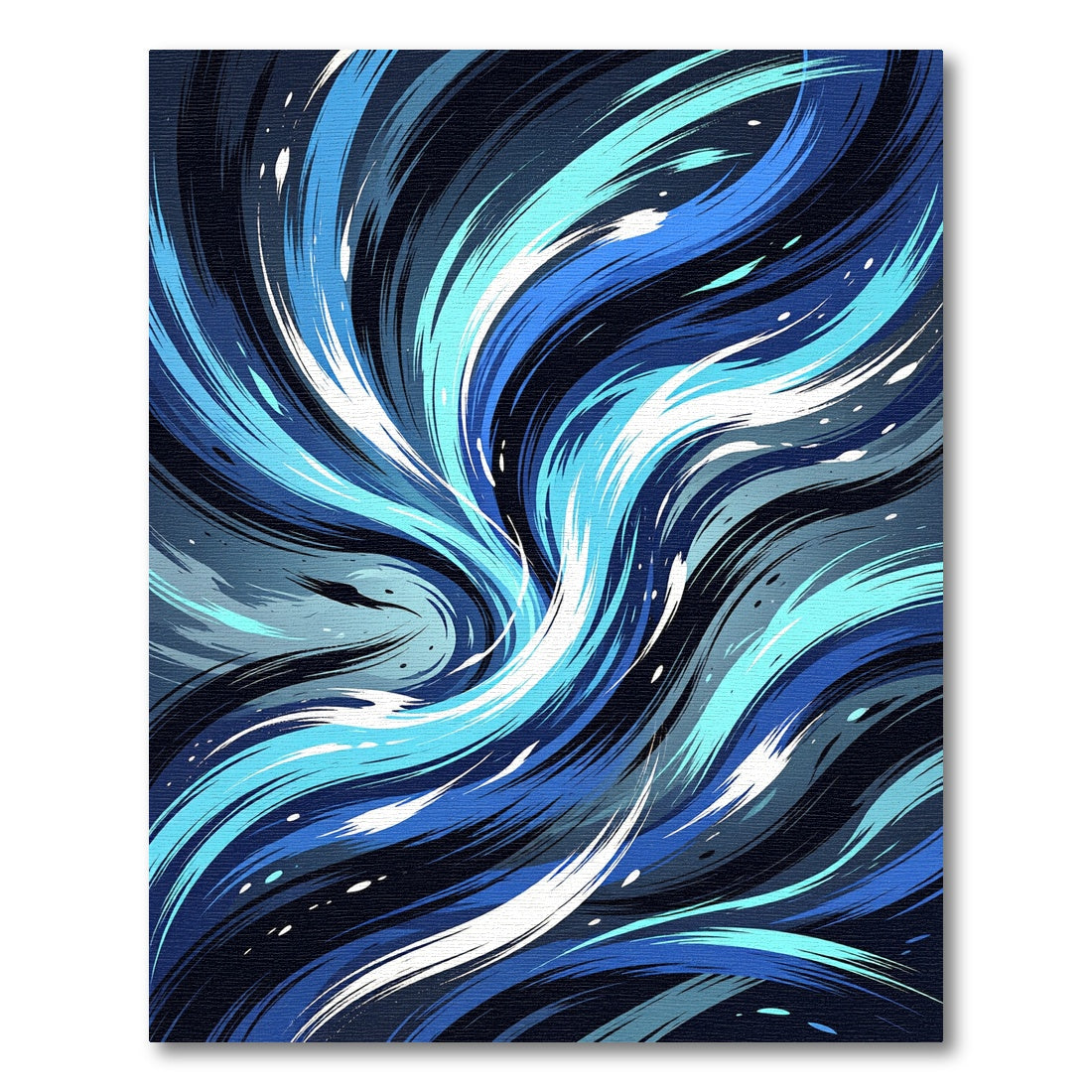 Dynamic Blue Swirl Motion Abstract Rug