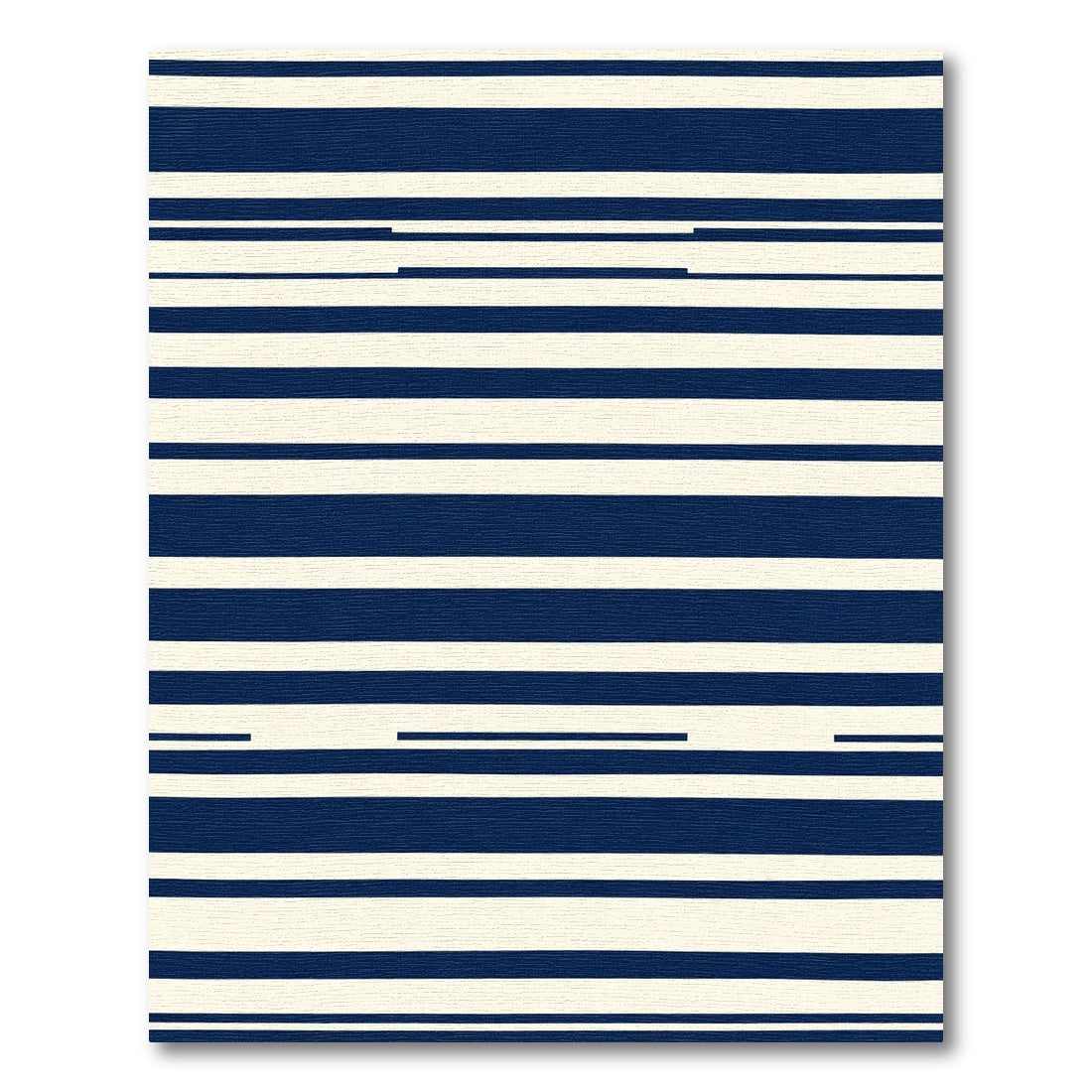Deep Blue Cream Stripe Accordion Rug