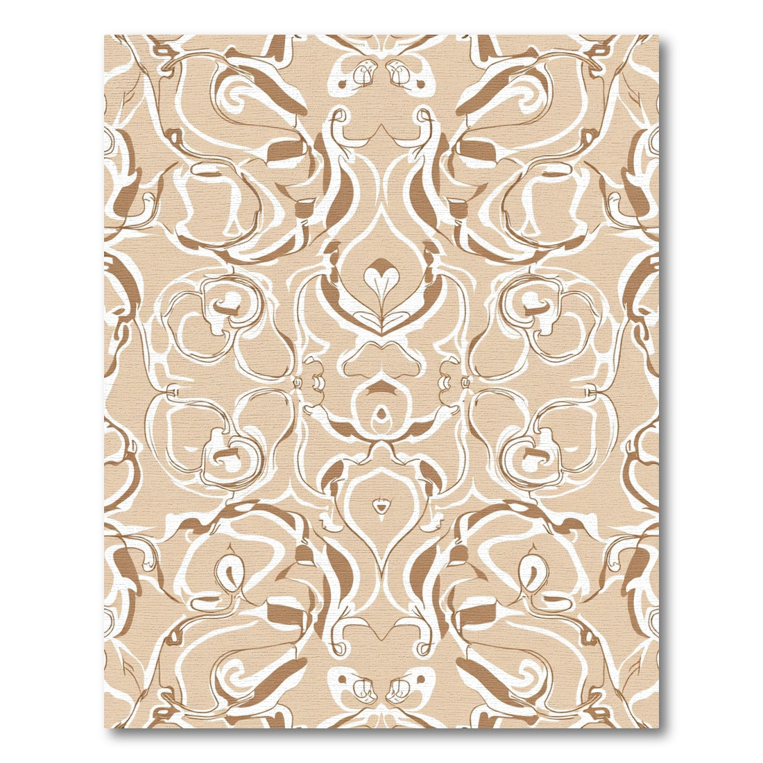 Caramel Swirl Abstract Symmetry Rug