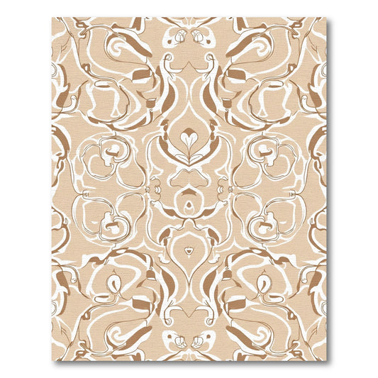 Caramel Swirl Abstract Symmetry Rug