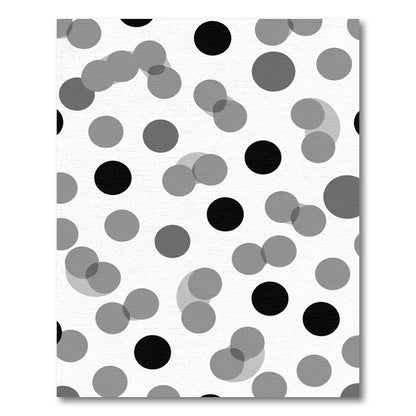 Monochrome Scattered Circles Composition Rug
