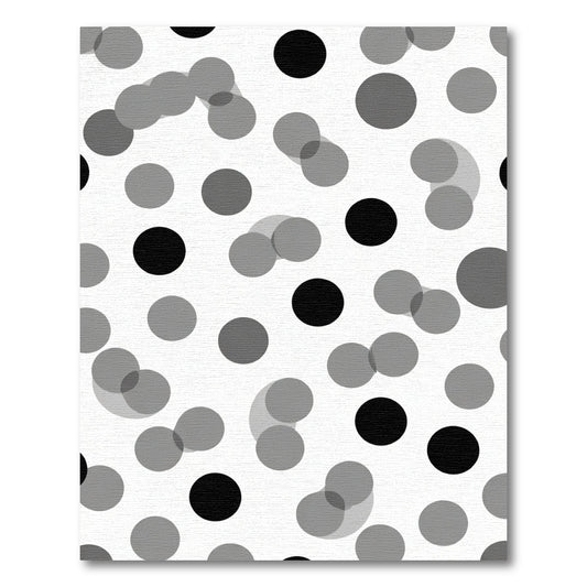 Monochrome Scattered Circles Composition Rug