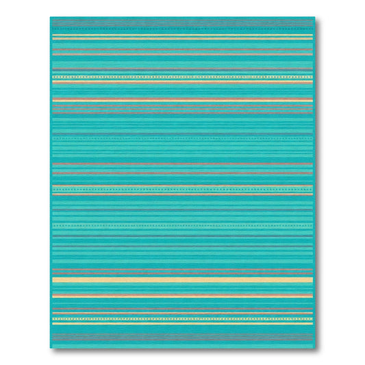 Serene Turquoise Striped Coastal Rug