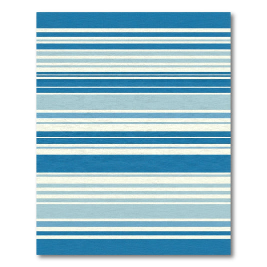 Oceanic Blue Striped Horizon Rug