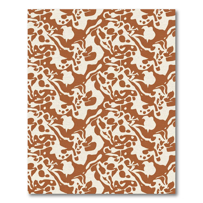 Rustic Ochre Organic Abstract Flow Rug